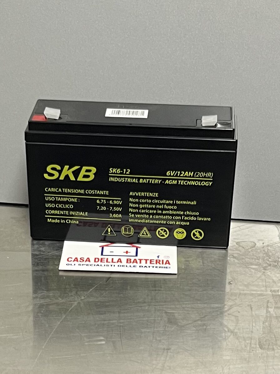 Batteria al piombo AGM 6v 12Ah